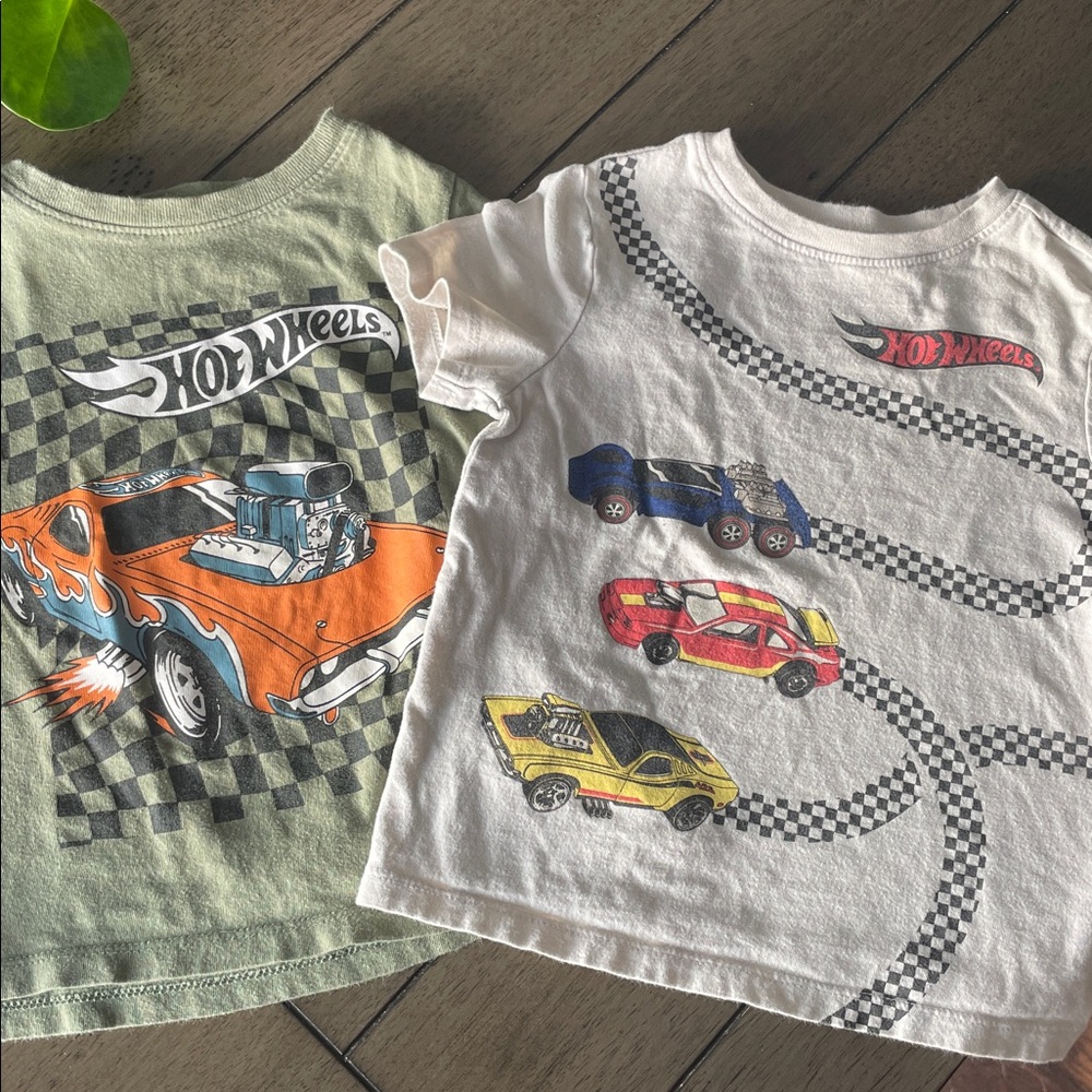 Old Navy Toddler Tee in Sage Green/Creme- Hotwheels- Bundle